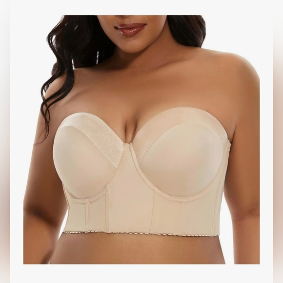 SEA BBOT Women Longline Strapless Bra Full Coverage Corset Bra #1000 - Picture 1 of 12